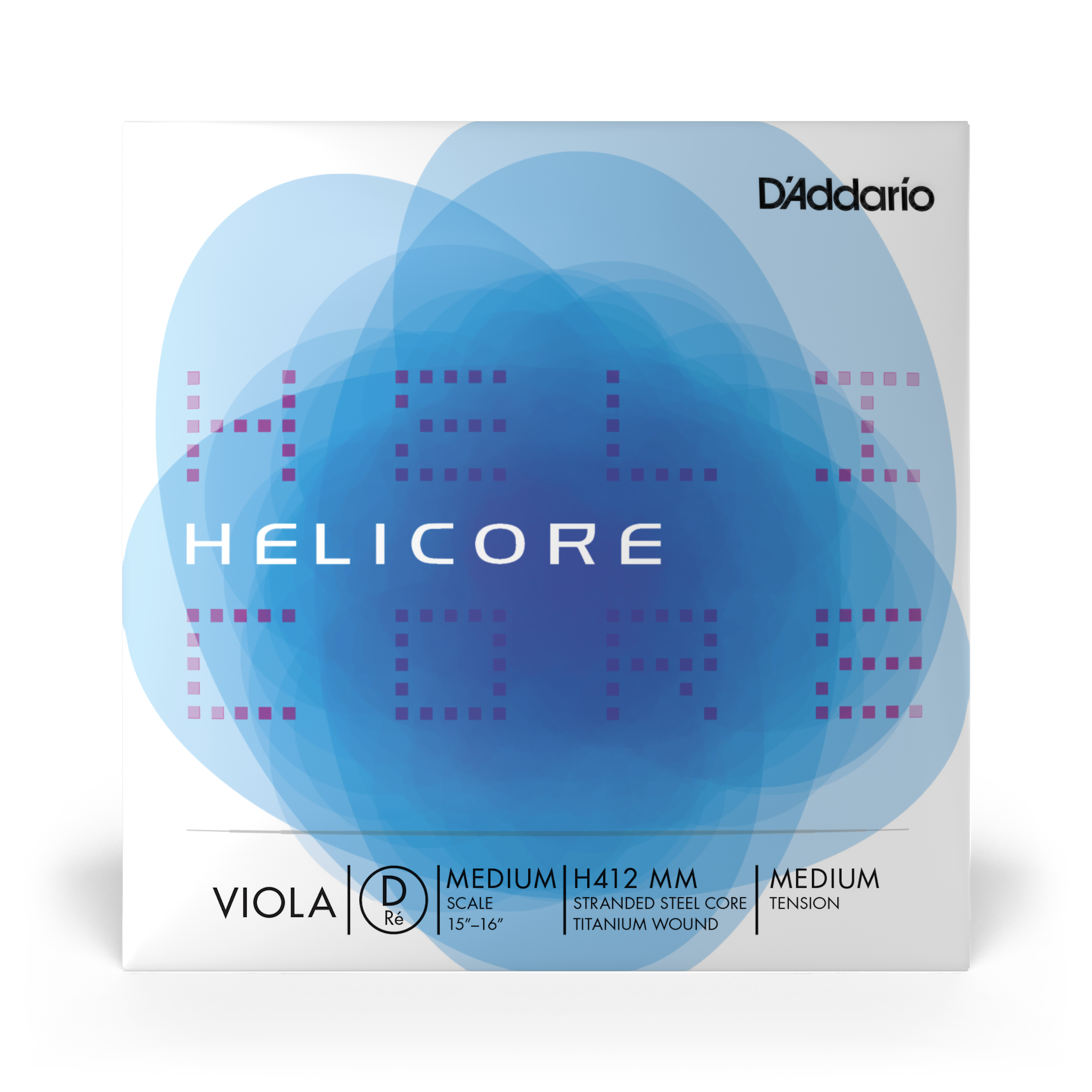 Daddario orchestral it H412 mm corda singola re d'addario helicore per viola, medium scale, tensione media